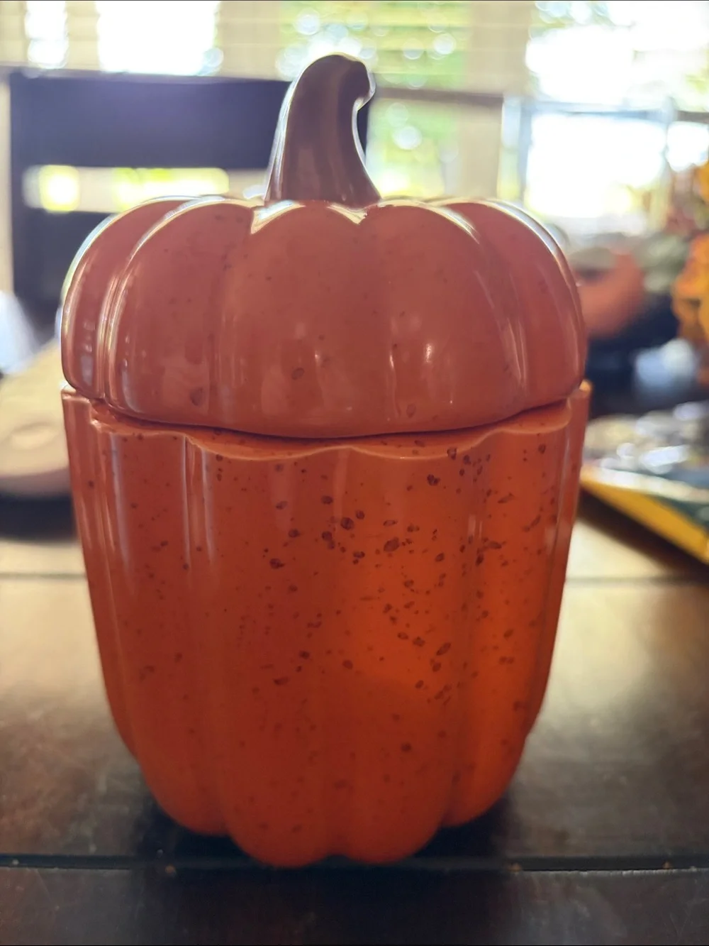Decorative Orange Pumpkin Ceramic Candy Jar - Brand